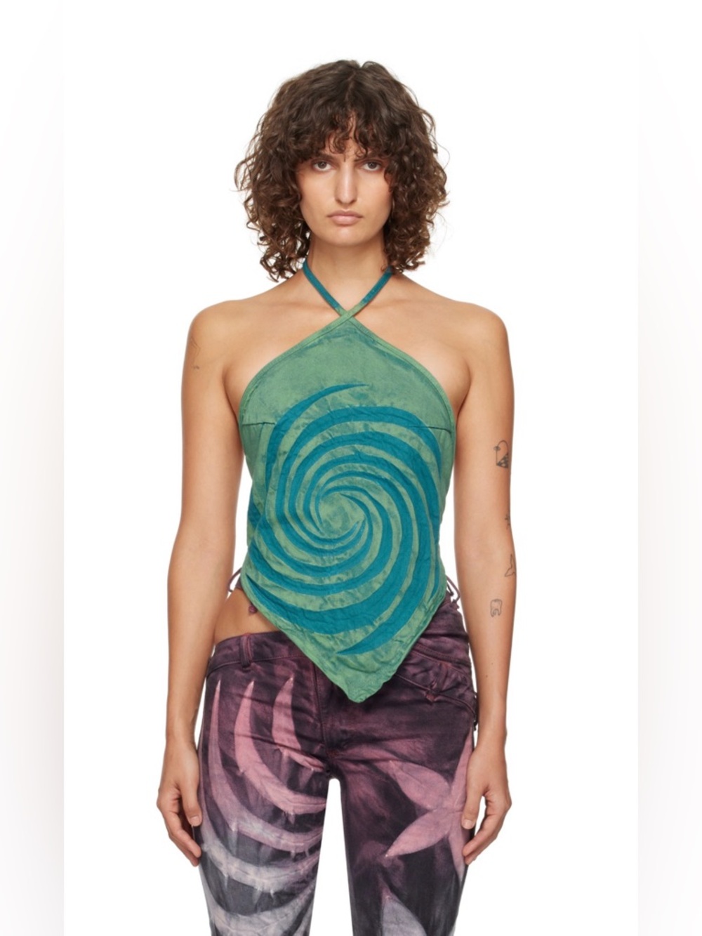 Masha Popova Green & Blue Spiral Bandana Tank Top